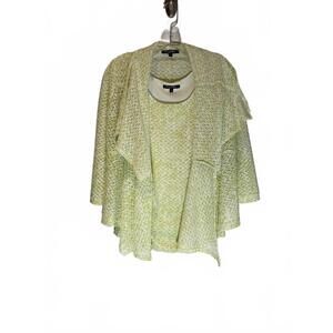 NEW CHERYL NASH women's 2 piece jacket and tank set in lime/white